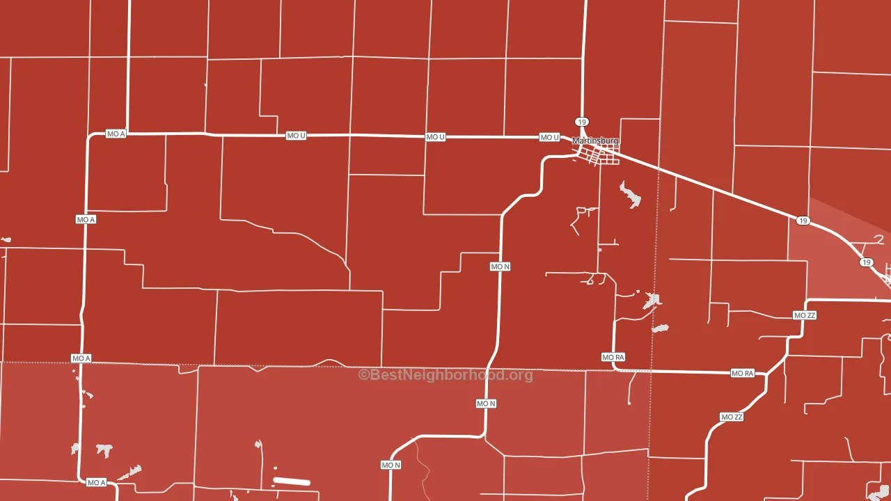 Martinsburg, MO block-group political-lean map