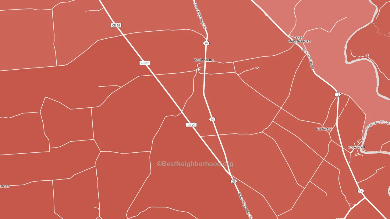 Martinsburg, NY block-group political-lean map