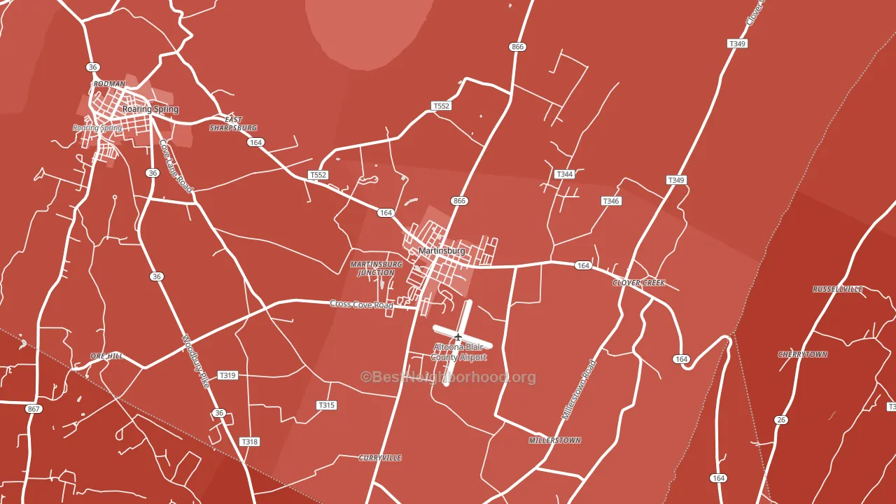 Martinsburg, PA block-group political-lean map