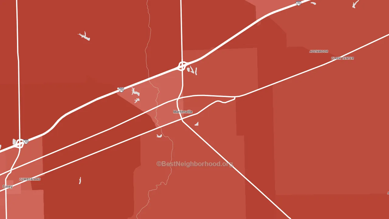 Martinsville, IL block-group political-lean map