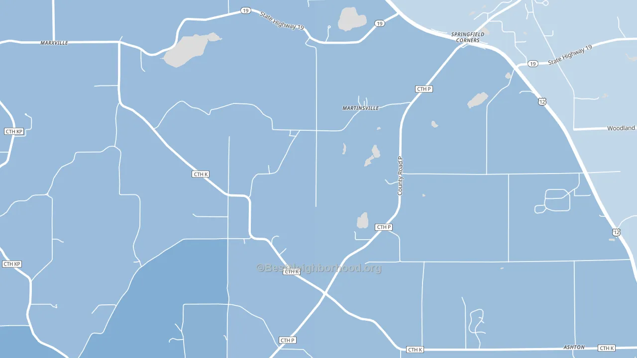 Martinsville, WI block-group political-lean map