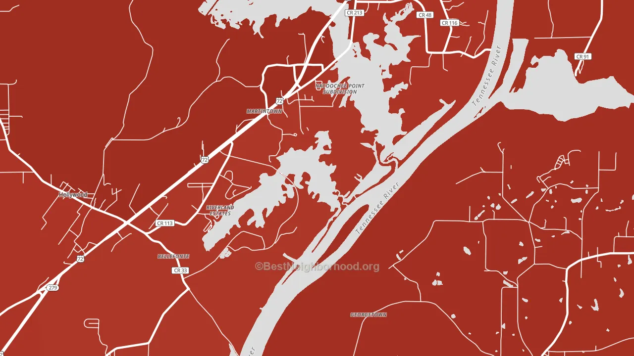 Martintown, AL block-group political-lean map