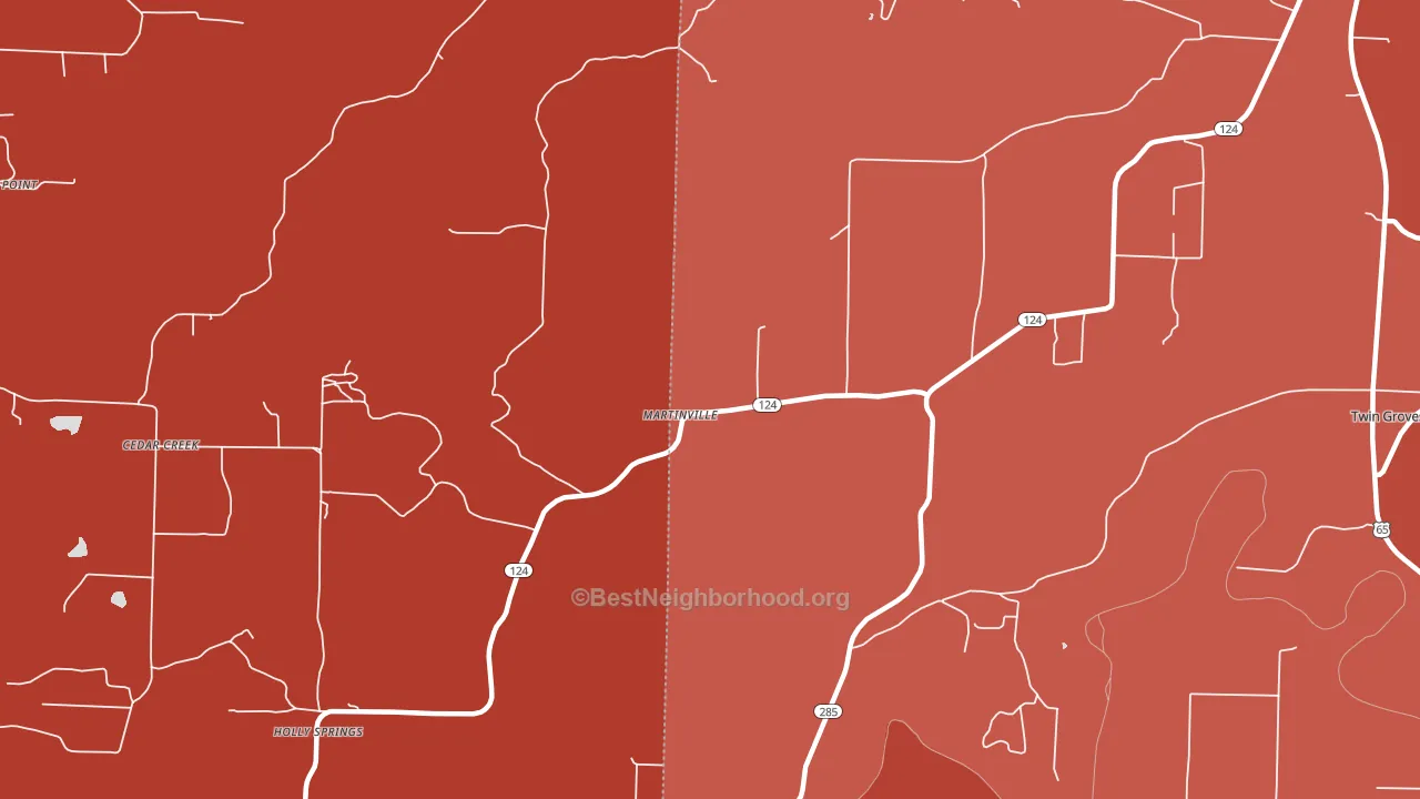 Martinville, AR block-group political-lean map