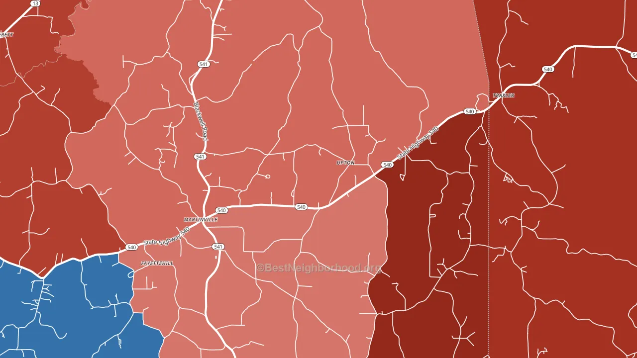 Martinville, MS block-group political-lean map