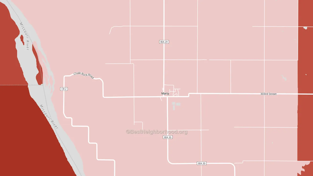 Marty, SD block-group political-lean map