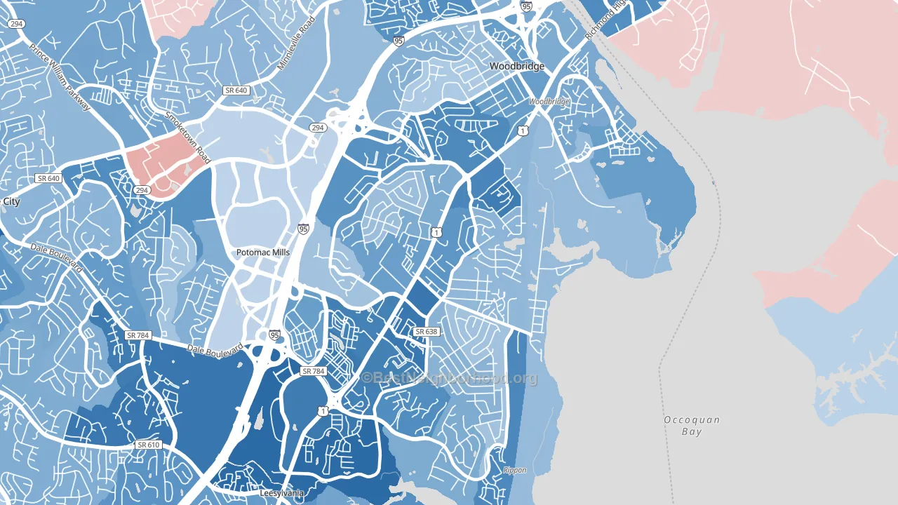 Marumsco, VA block-group political-lean map