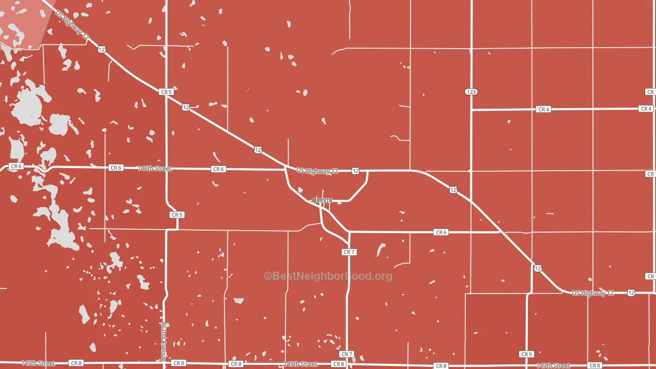Marvin, SD block-group political-lean map