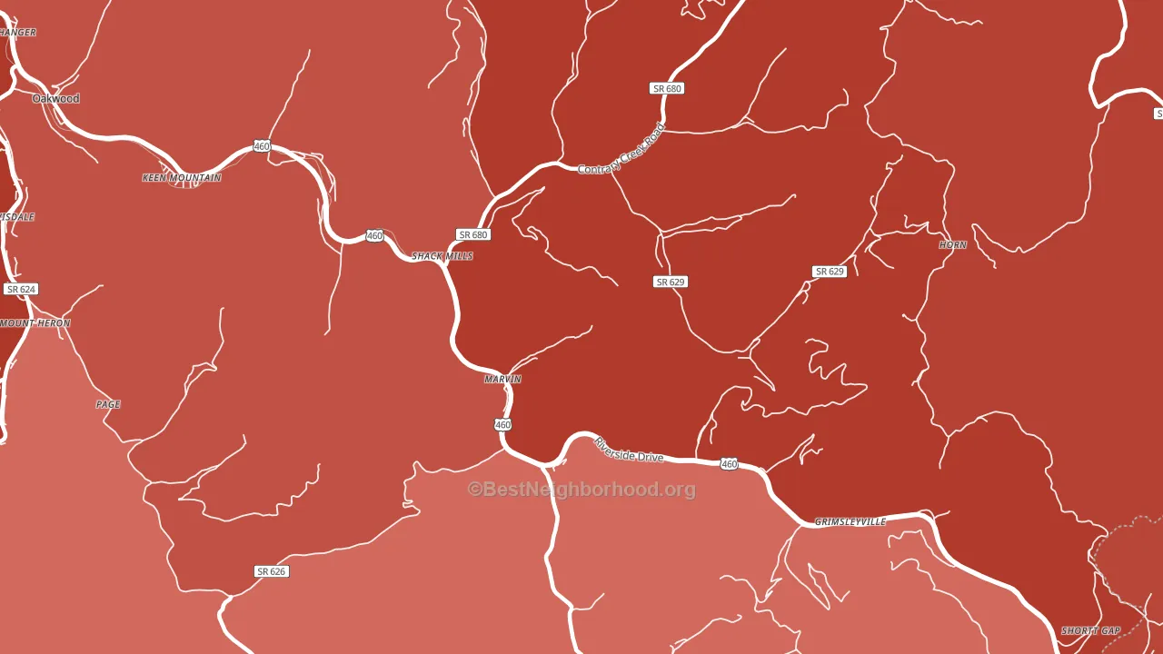 Marvin, VA block-group political-lean map