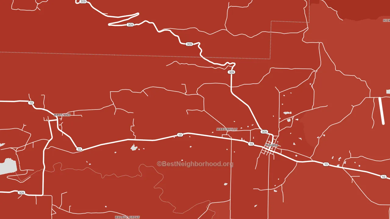 Marvinville, AR block-group political-lean map