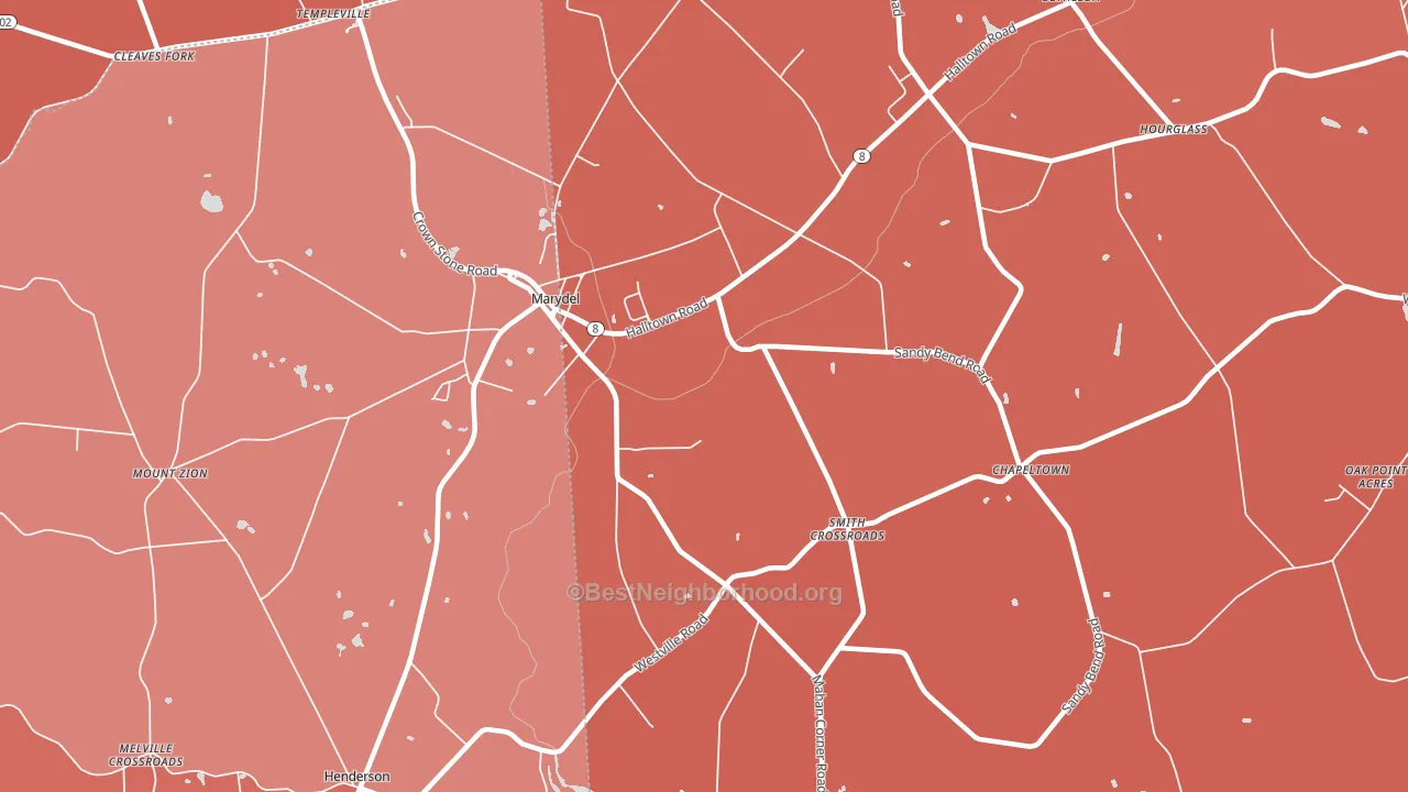 Marydel, DE block-group political-lean map