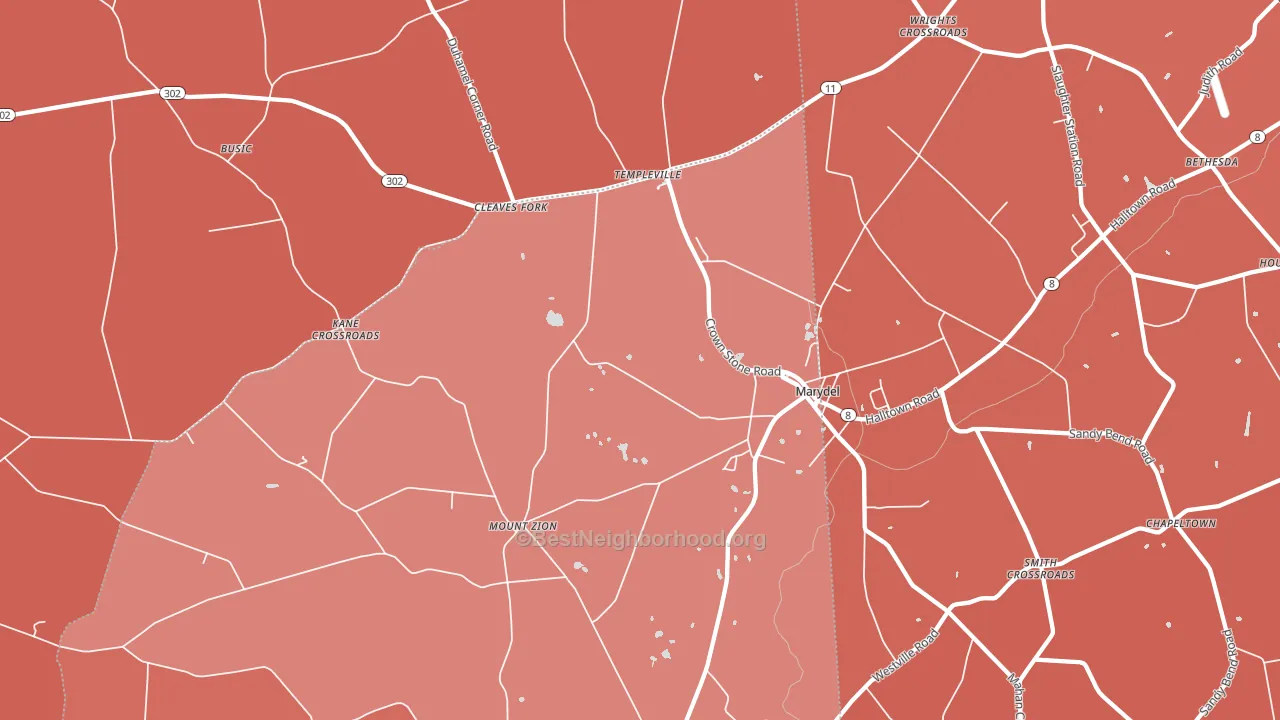 Marydel, MD block-group political-lean map