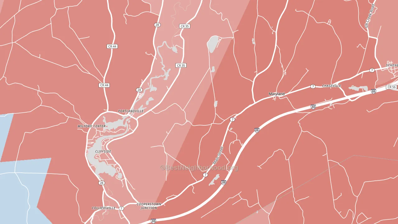 Maryland, NY block-group political-lean map