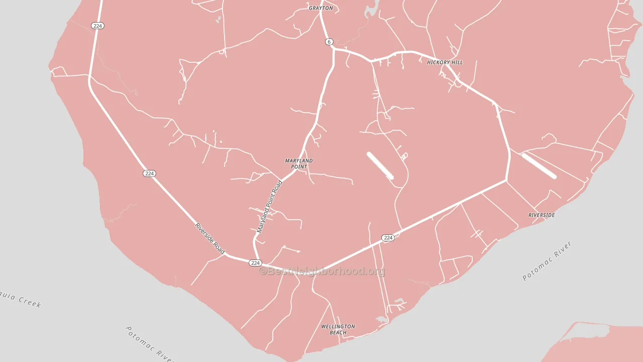 Maryland Point, MD block-group political-lean map