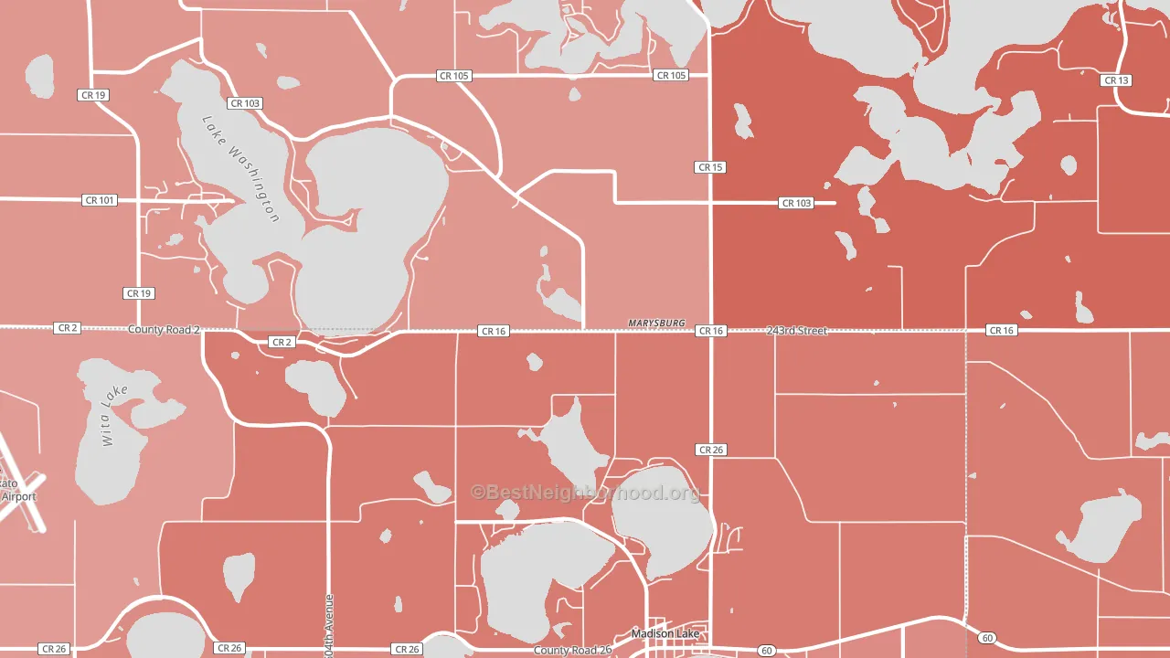 Marysburg, MN block-group political-lean map