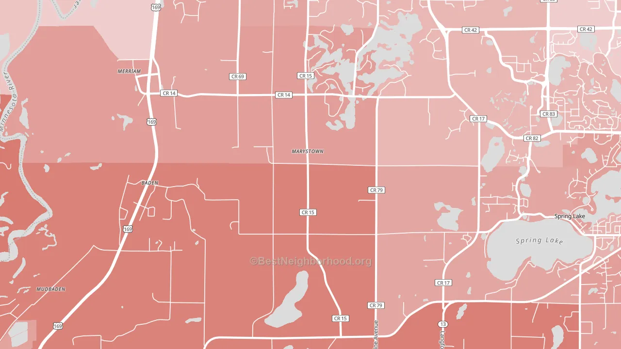 Marystown, MN block-group political-lean map
