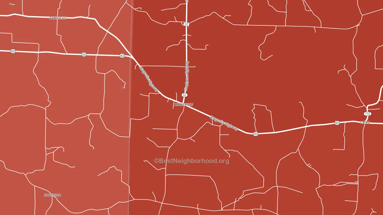 Marysville, AR block-group political-lean map