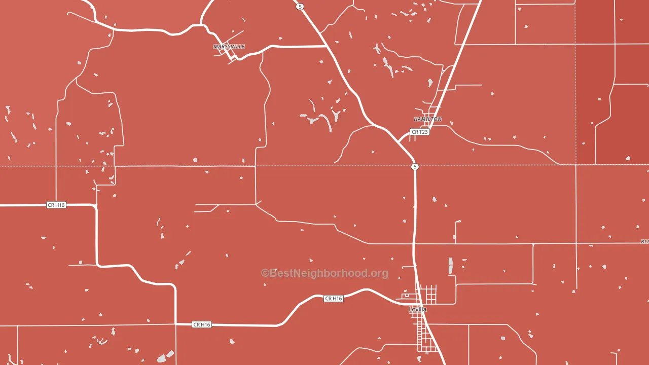 Marysville, IA block-group political-lean map