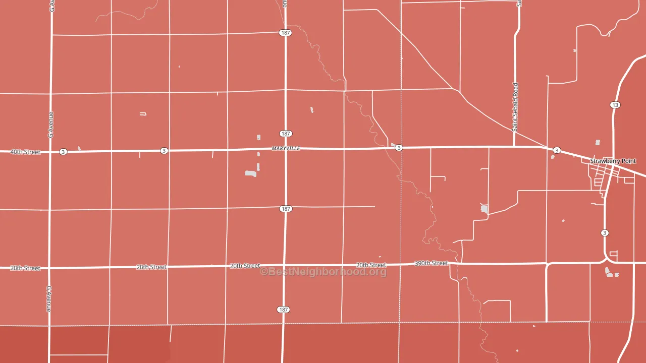 Maryville, IA block-group political-lean map