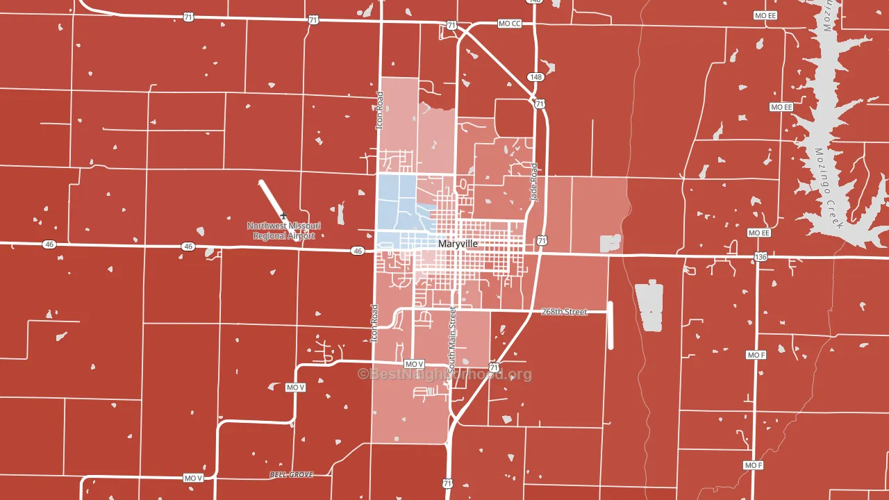 Maryville, MO block-group political-lean map