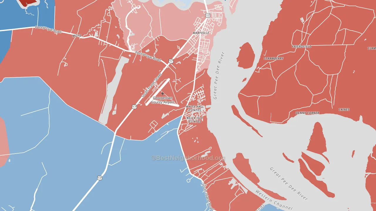 Maryville, SC block-group political-lean map