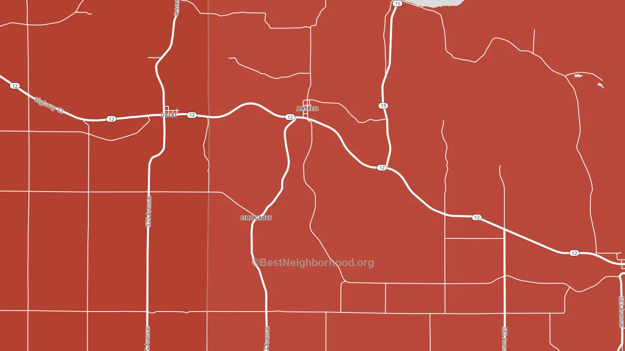 Maskell, NE block-group political-lean map