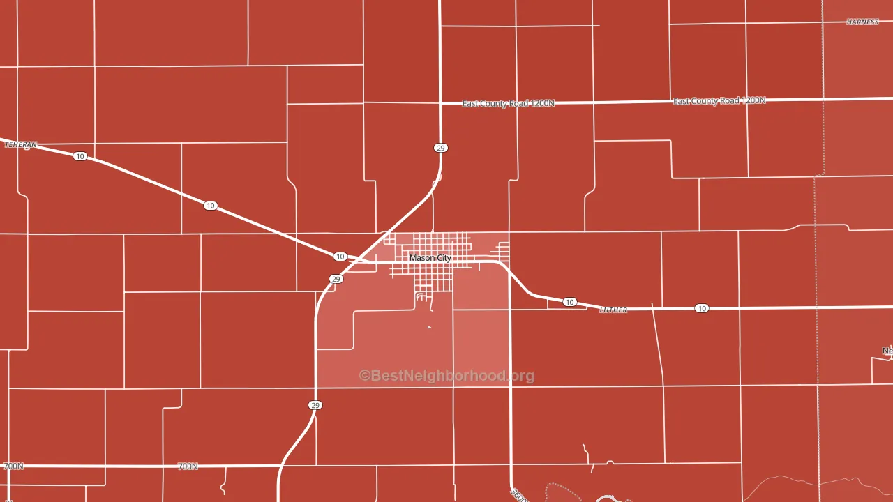 Mason City, IL block-group political-lean map