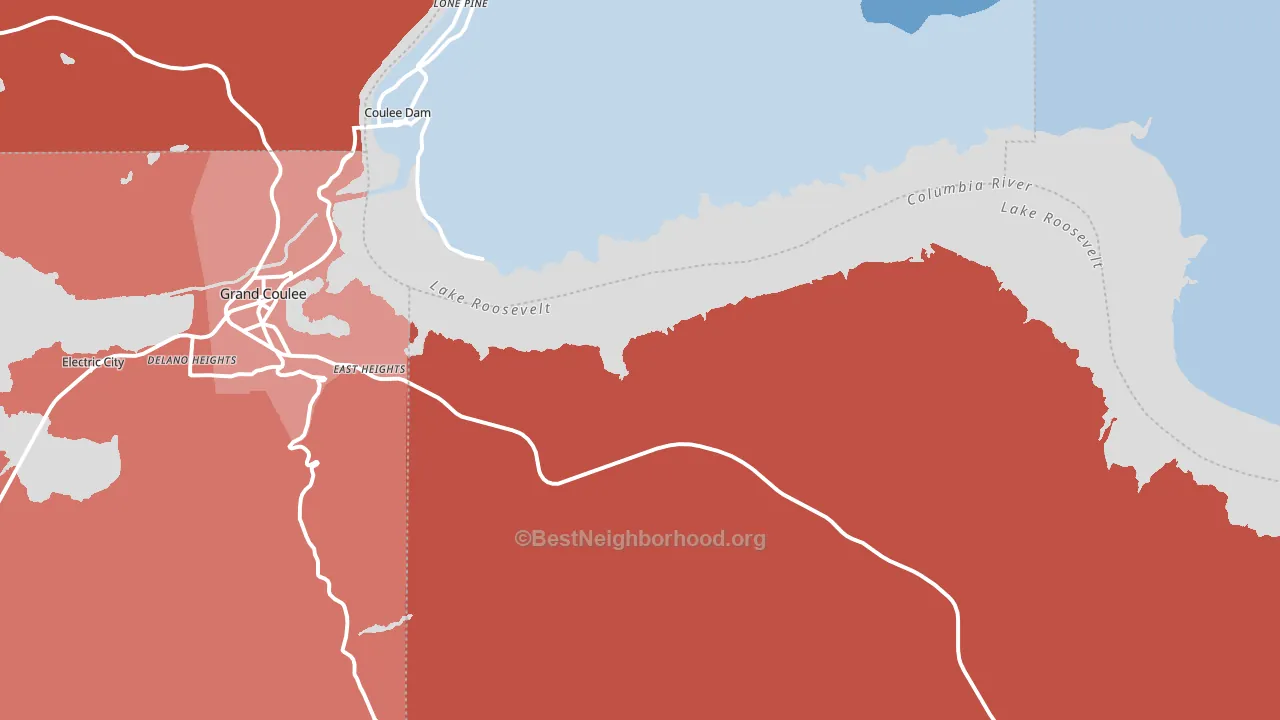 Mason City, WA block-group political-lean map