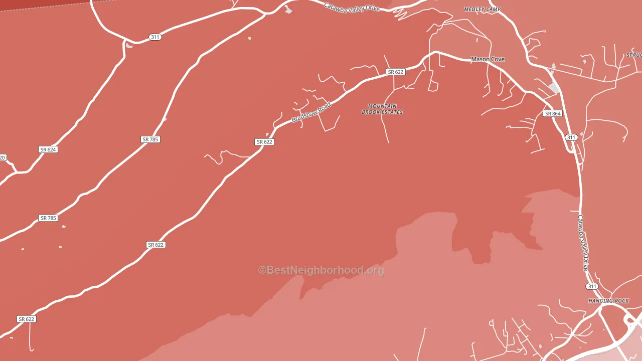 Mason Cove, VA block-group political-lean map