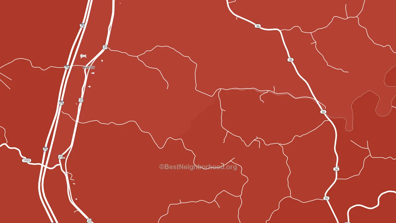 Mason, KY block-group political-lean map