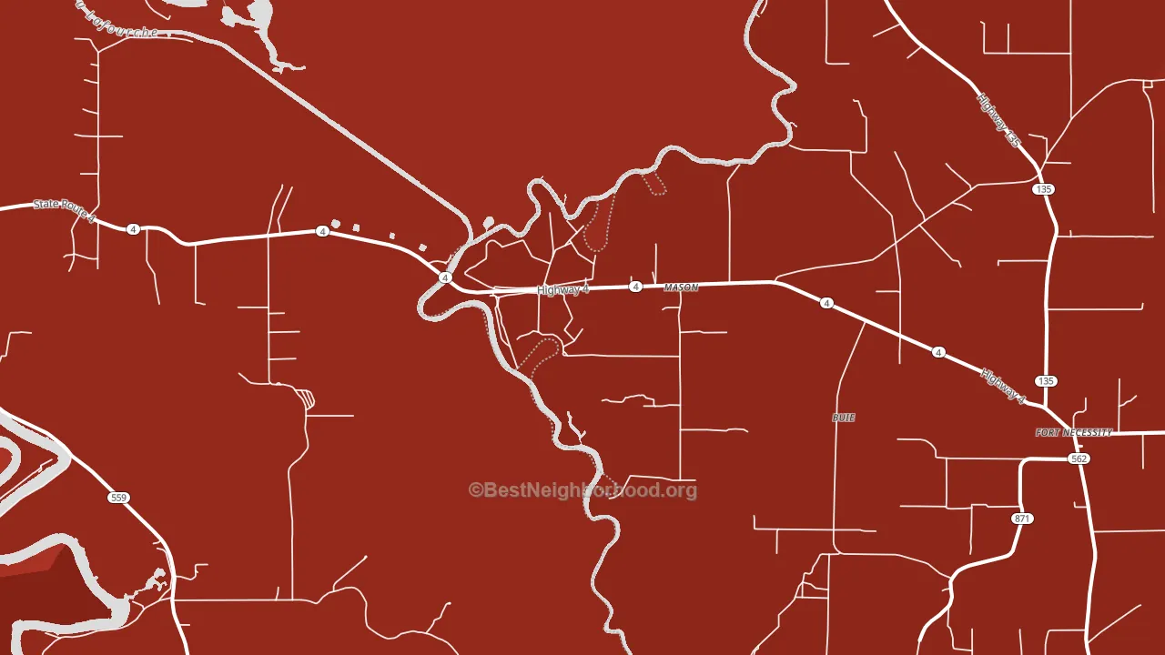 Mason, LA block-group political-lean map