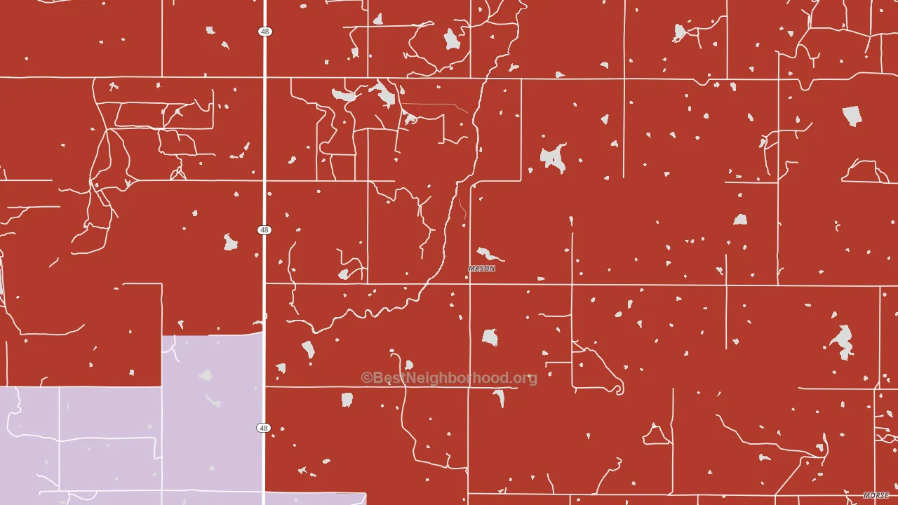 Mason, OK block-group political-lean map