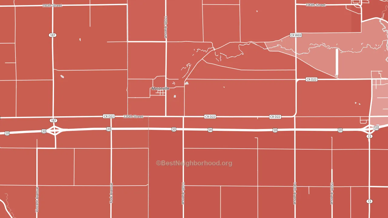 Masonville, IA block-group political-lean map