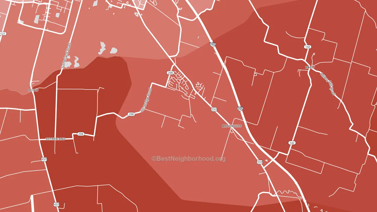 Masonville, KY block-group political-lean map