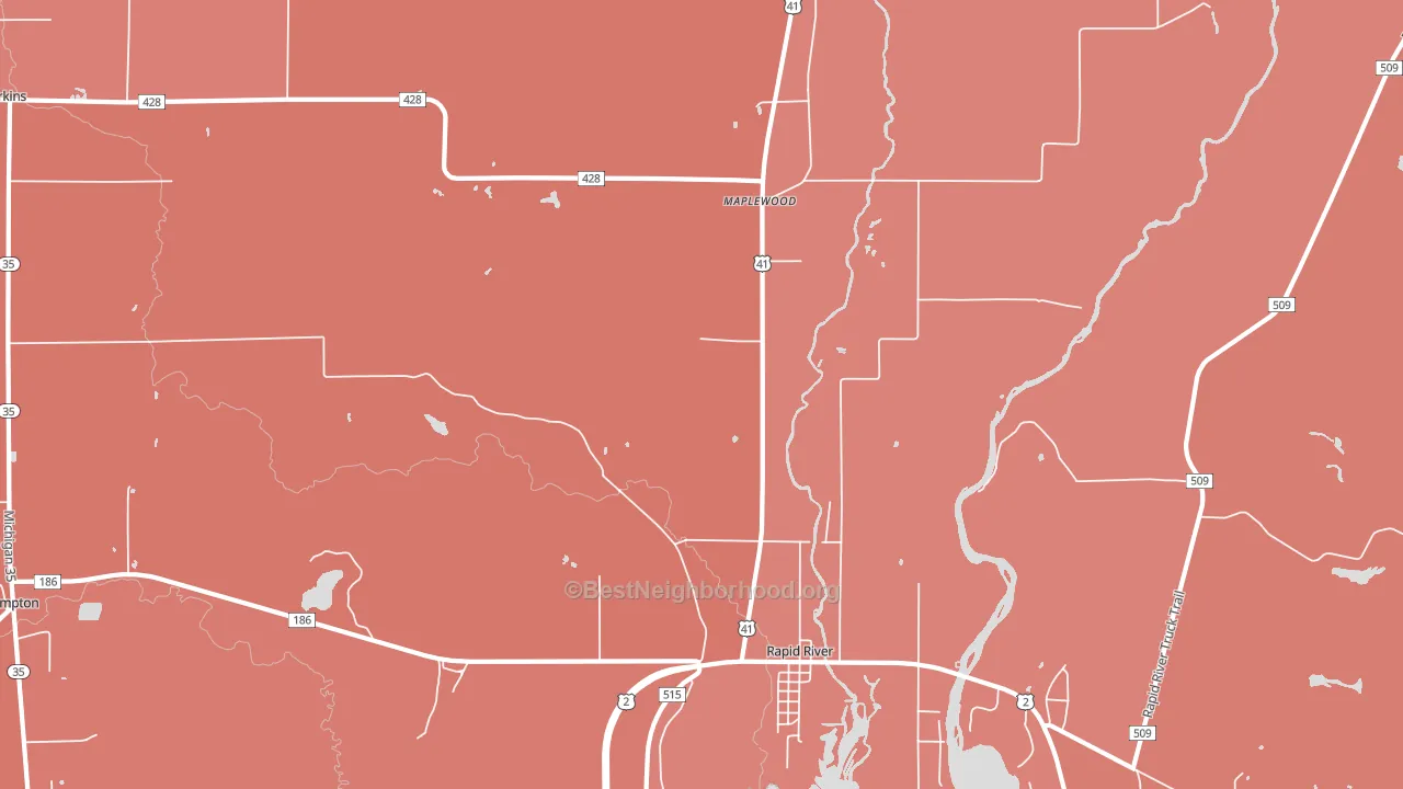 Masonville, MI block-group political-lean map