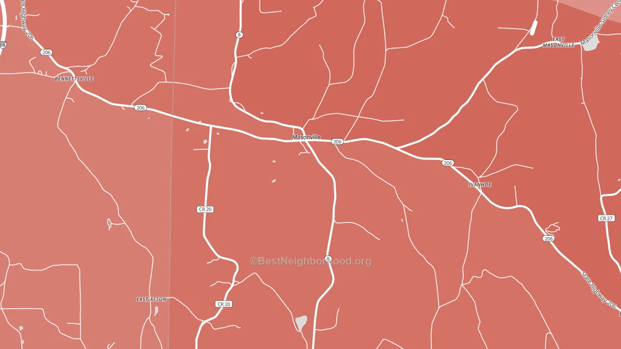 Masonville, NY block-group political-lean map