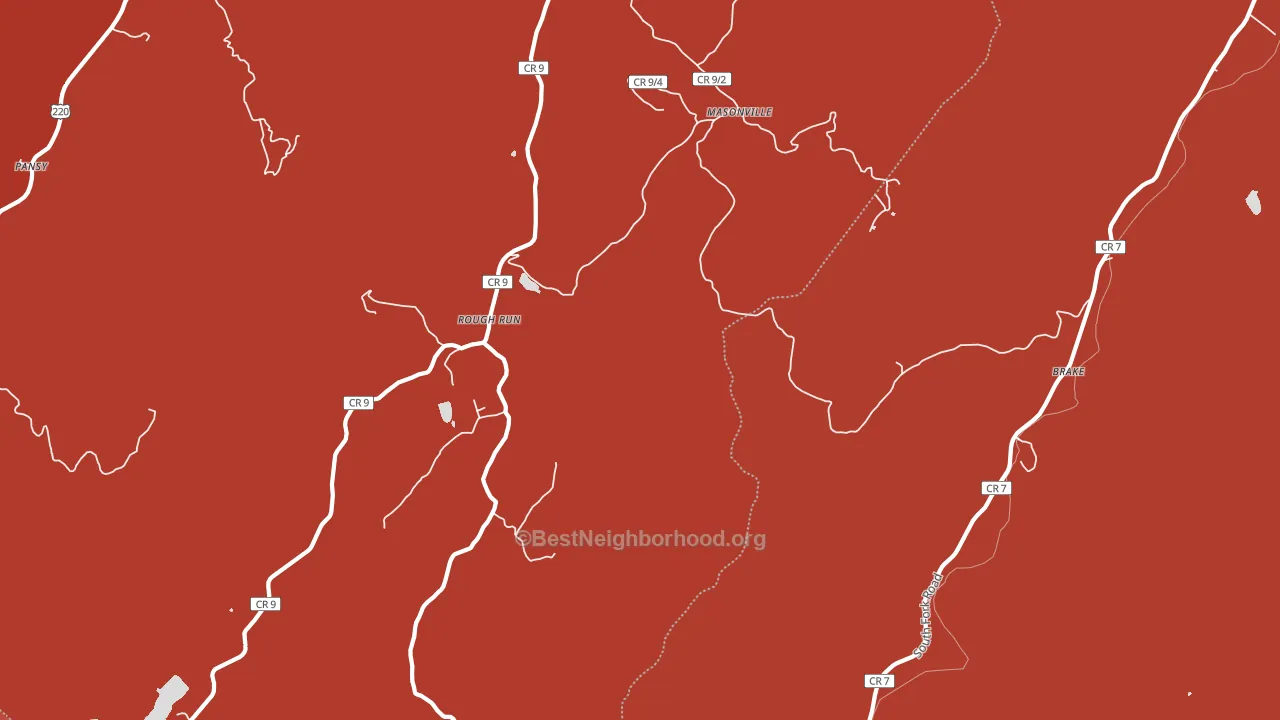 Masonville, WV block-group political-lean map