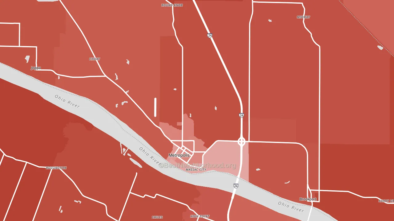 Massac County, IL block-group political-lean map