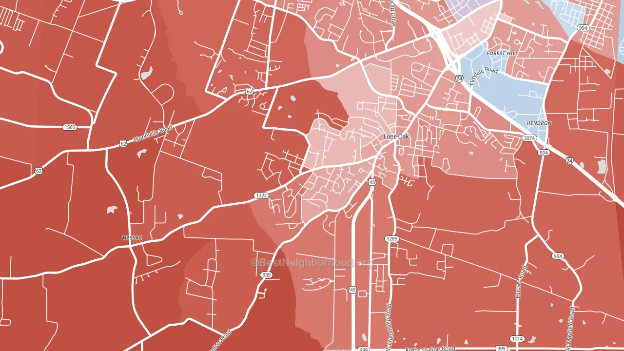 Massac, KY block-group political-lean map