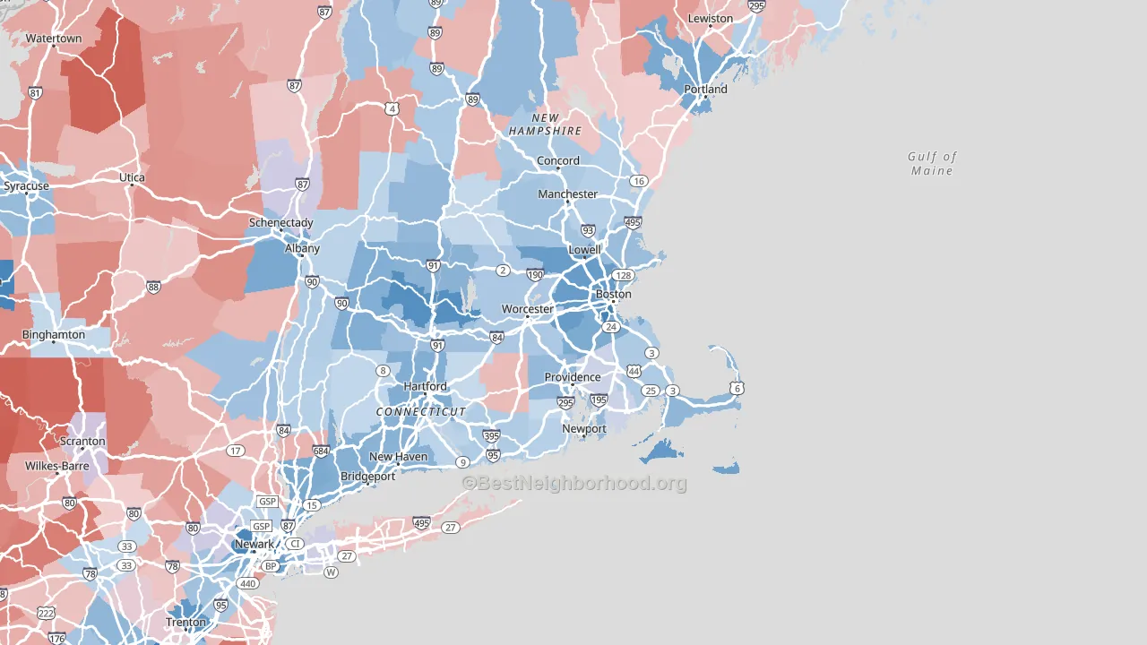 Massachusetts block-group political-lean map