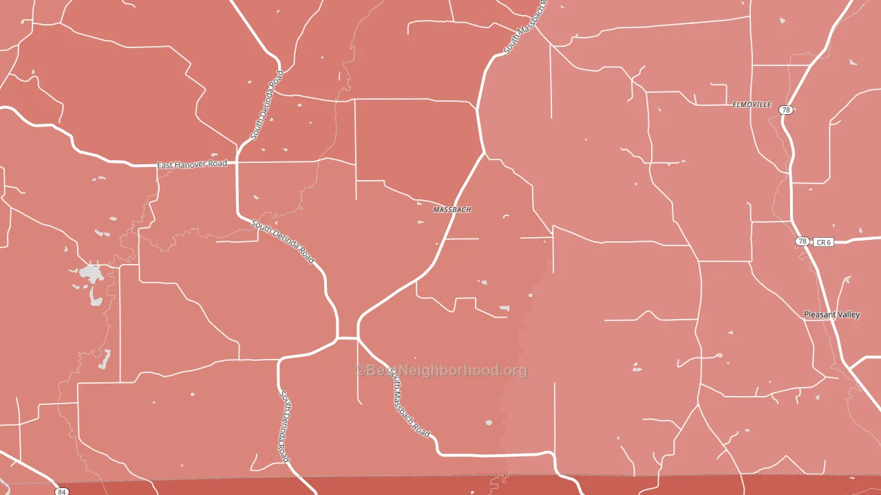 Massbach, IL block-group political-lean map
