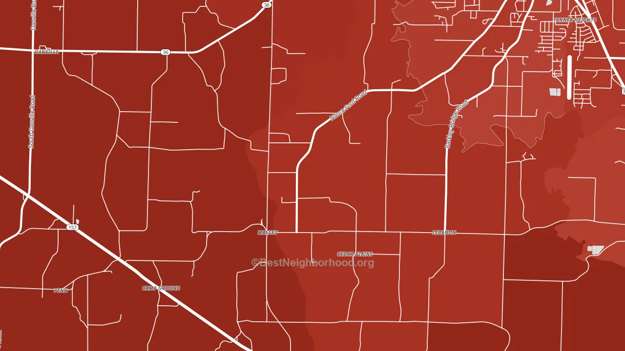Massey, AL block-group political-lean map
