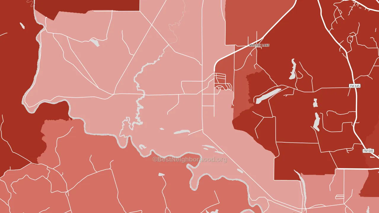 Massey Lake, TX block-group political-lean map