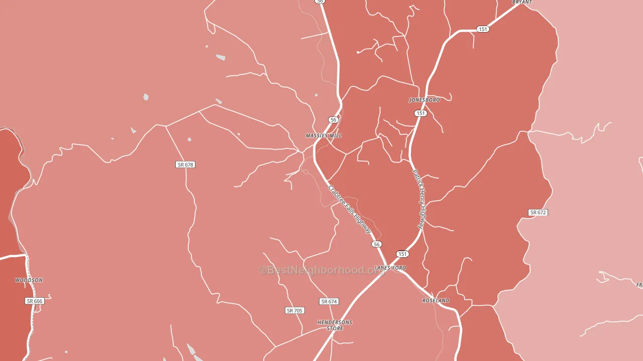 Massies Mill, VA block-group political-lean map