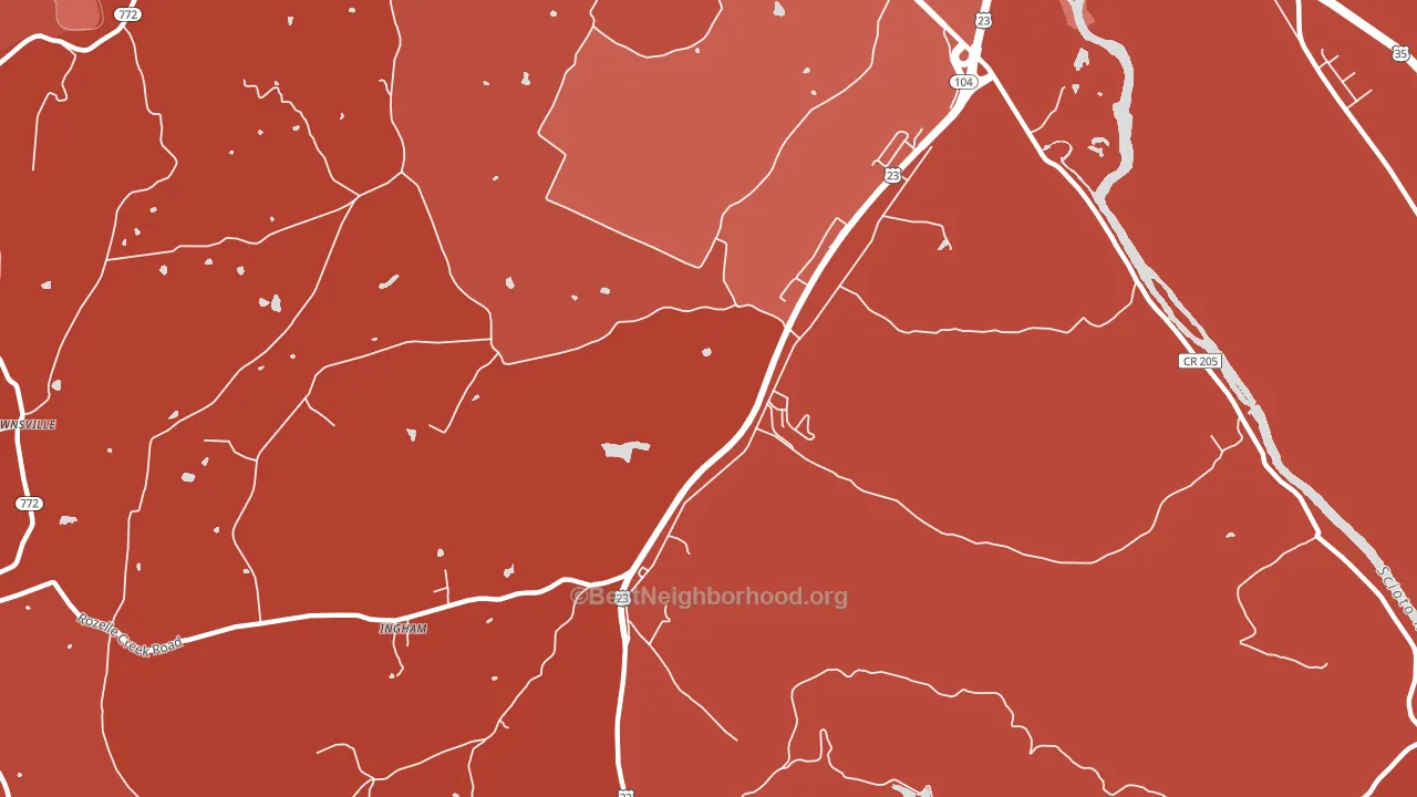 Massieville, OH block-group political-lean map
