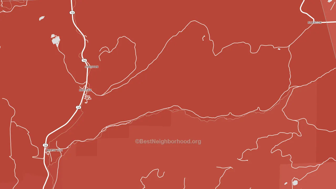 Masten, PA block-group political-lean map