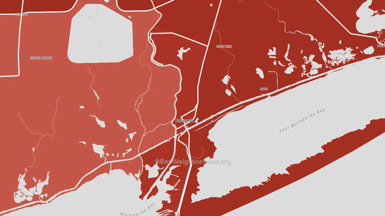Matagorda, TX block-group political-lean map