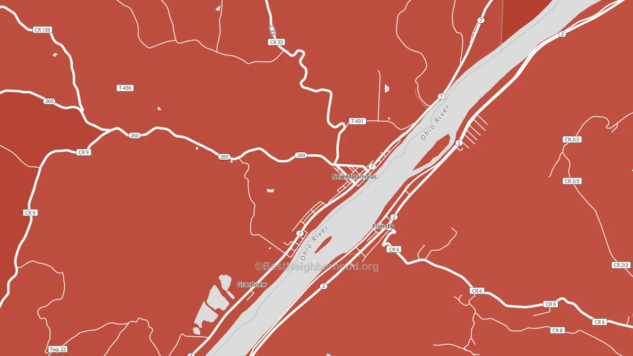 Matamoras, OH block-group political-lean map