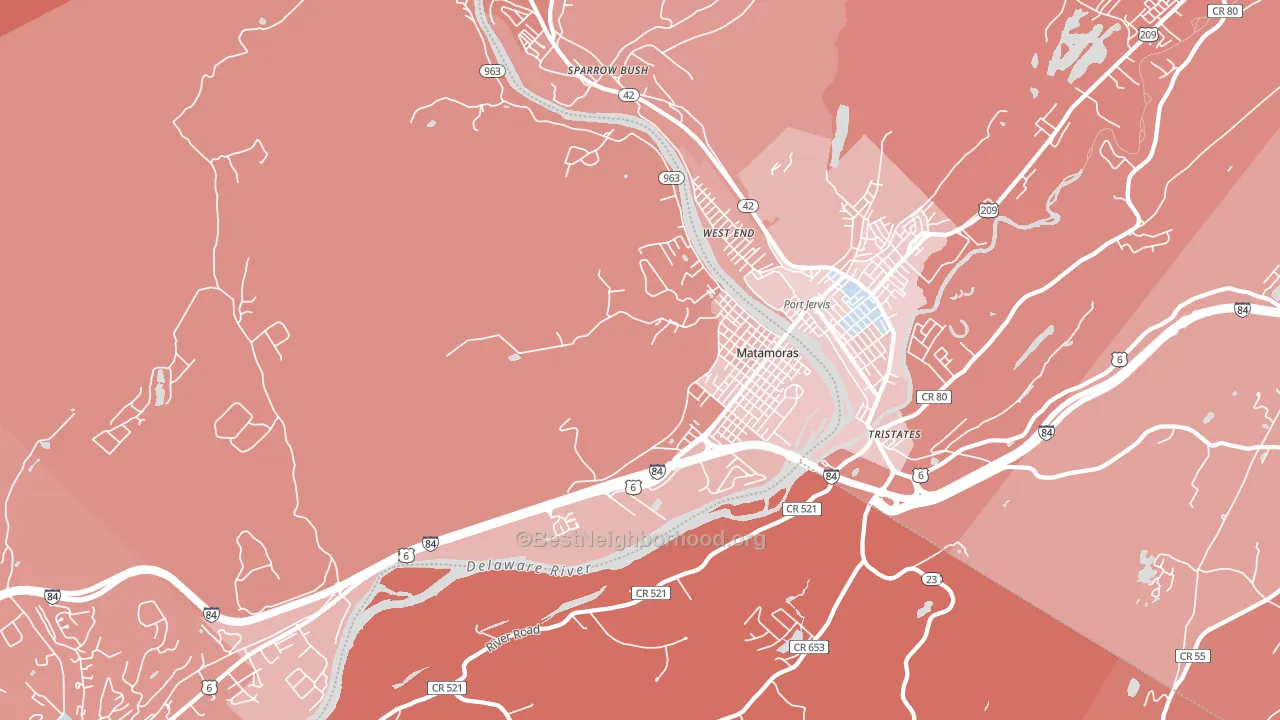 Matamoras, PA block-group political-lean map