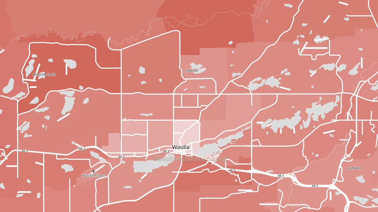 Matanuska-Susitna Borough, AK block-group political-lean map