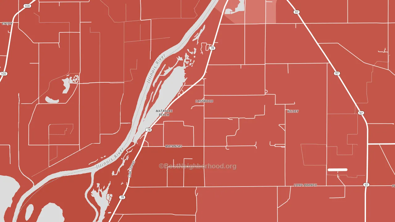 Matanzas Beach, IL block-group political-lean map